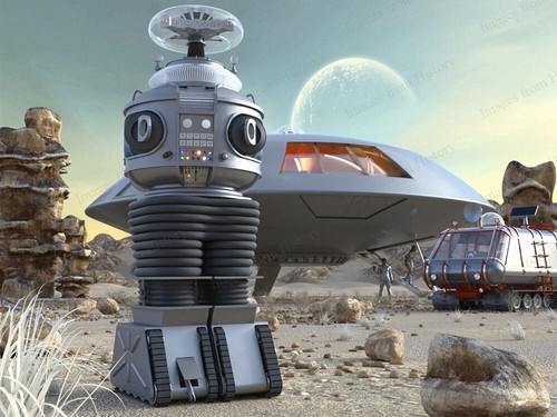 8x10 print robot jupiter - print, b9